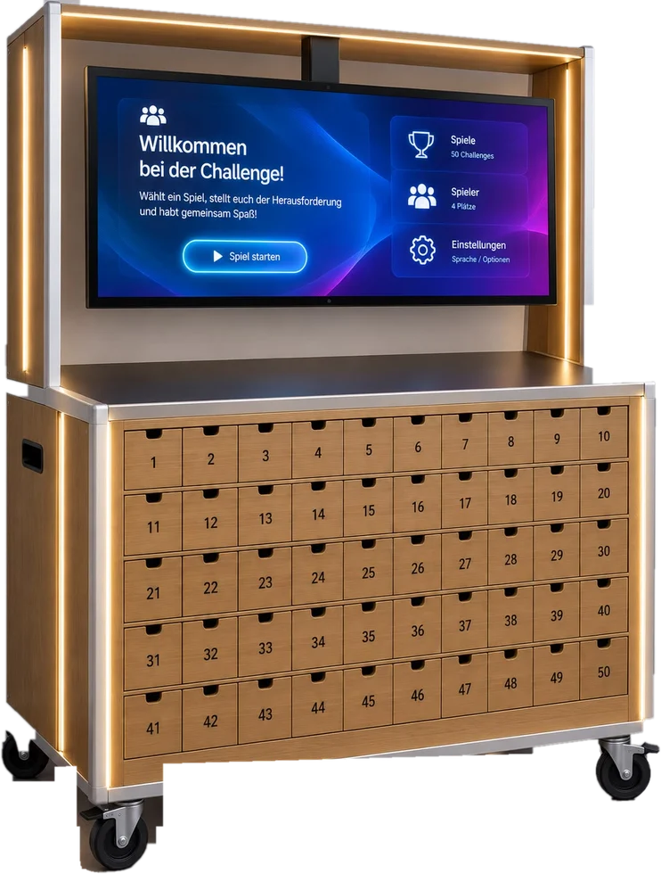 Großer Spielautomat mit 50 Schubladen