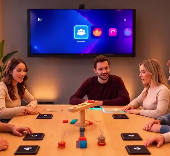 Kollegen spielen am Spieltisch